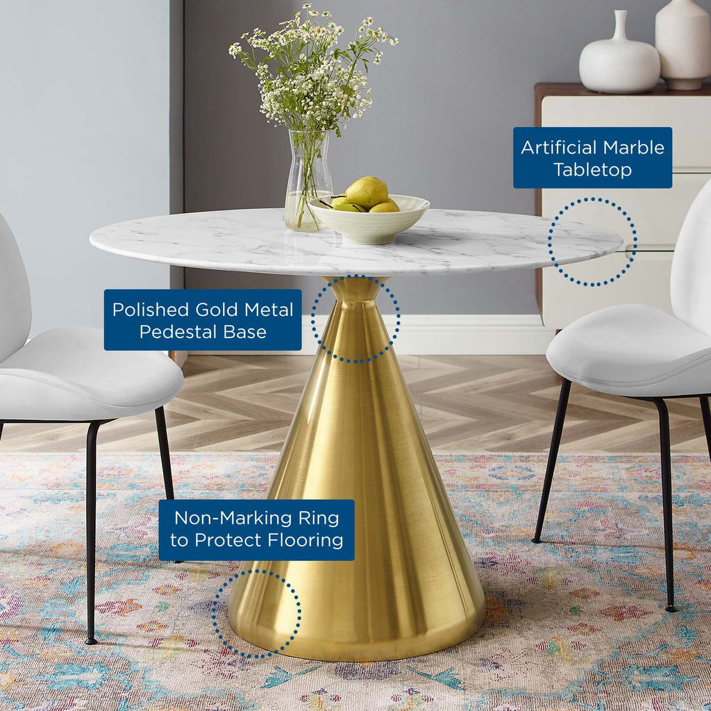42" Oval Artificial Marble Dining Table A915826