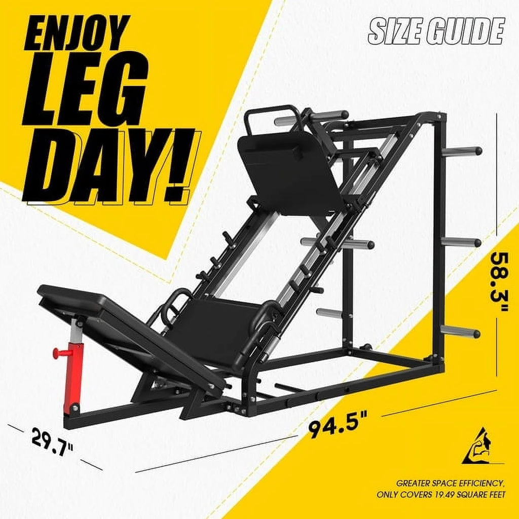 Leg Press Machine with Calf Block, 1500LBS Adjustable K8478