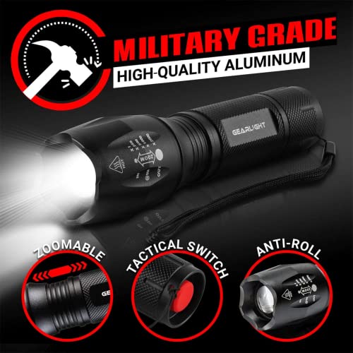 LED Flashlights with High Lumens, 5 Modes, Zoomable Beam M6038