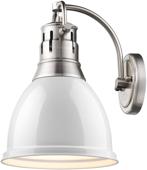 Pewter White Shade Sconce U67393
