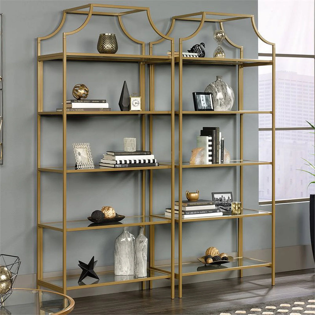 Metal Desk and 5-Shelf Bookcase Set B870