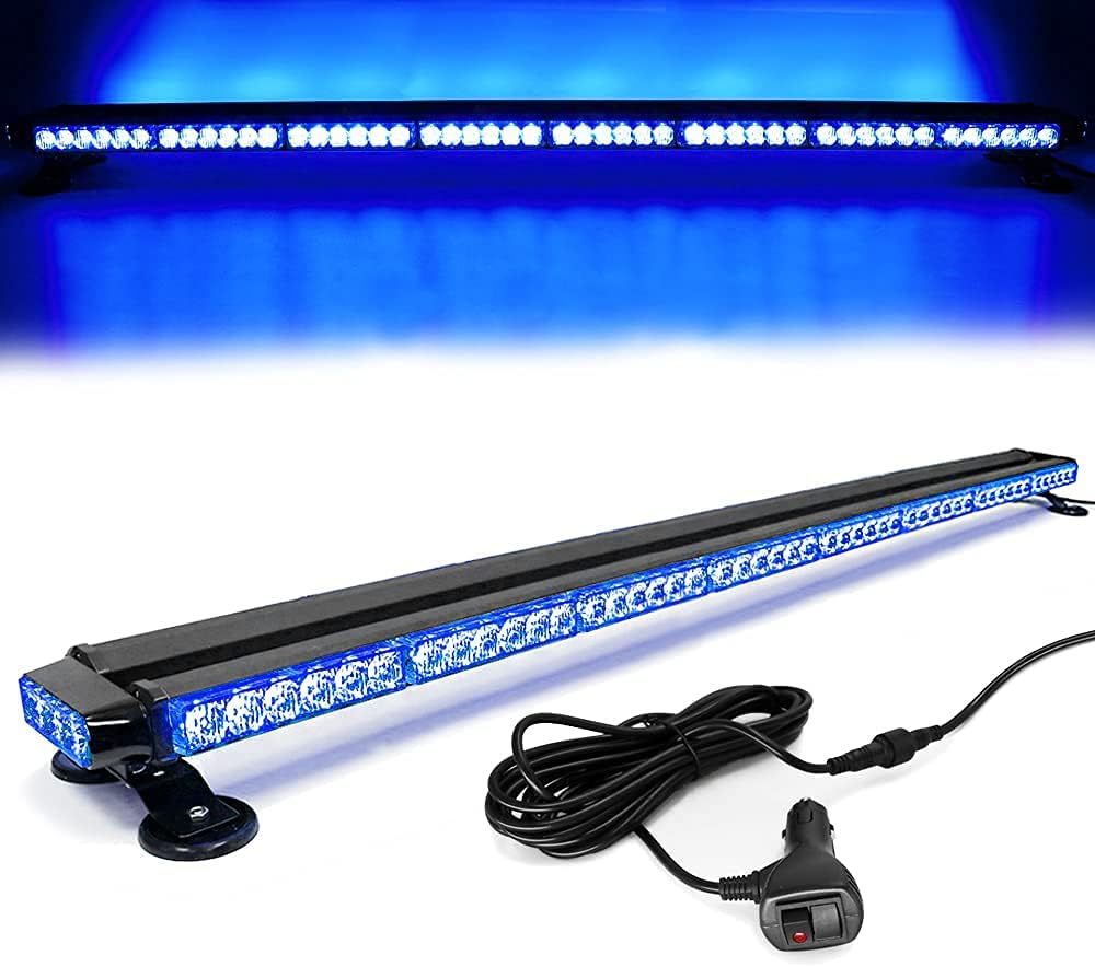 Amber Yellow 38" 78 LED Emergency Warning Strobe Light Bar with Magnetic Base V3855