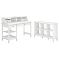 Pure White Computer Desk with Bookcase and Organizer L518230
