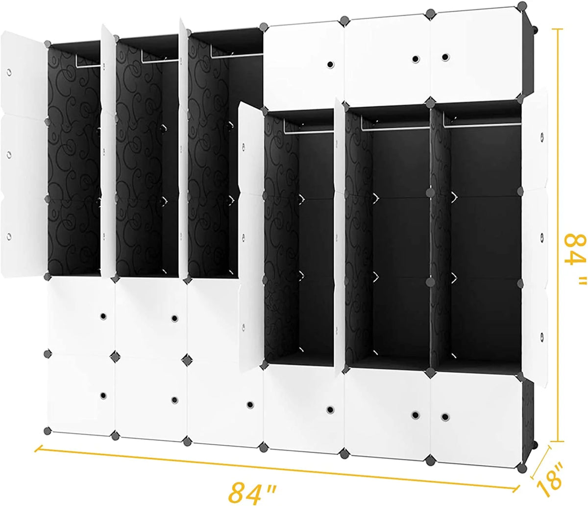 Black 30 Cubes Portable Wardrobe Closet Q59897
