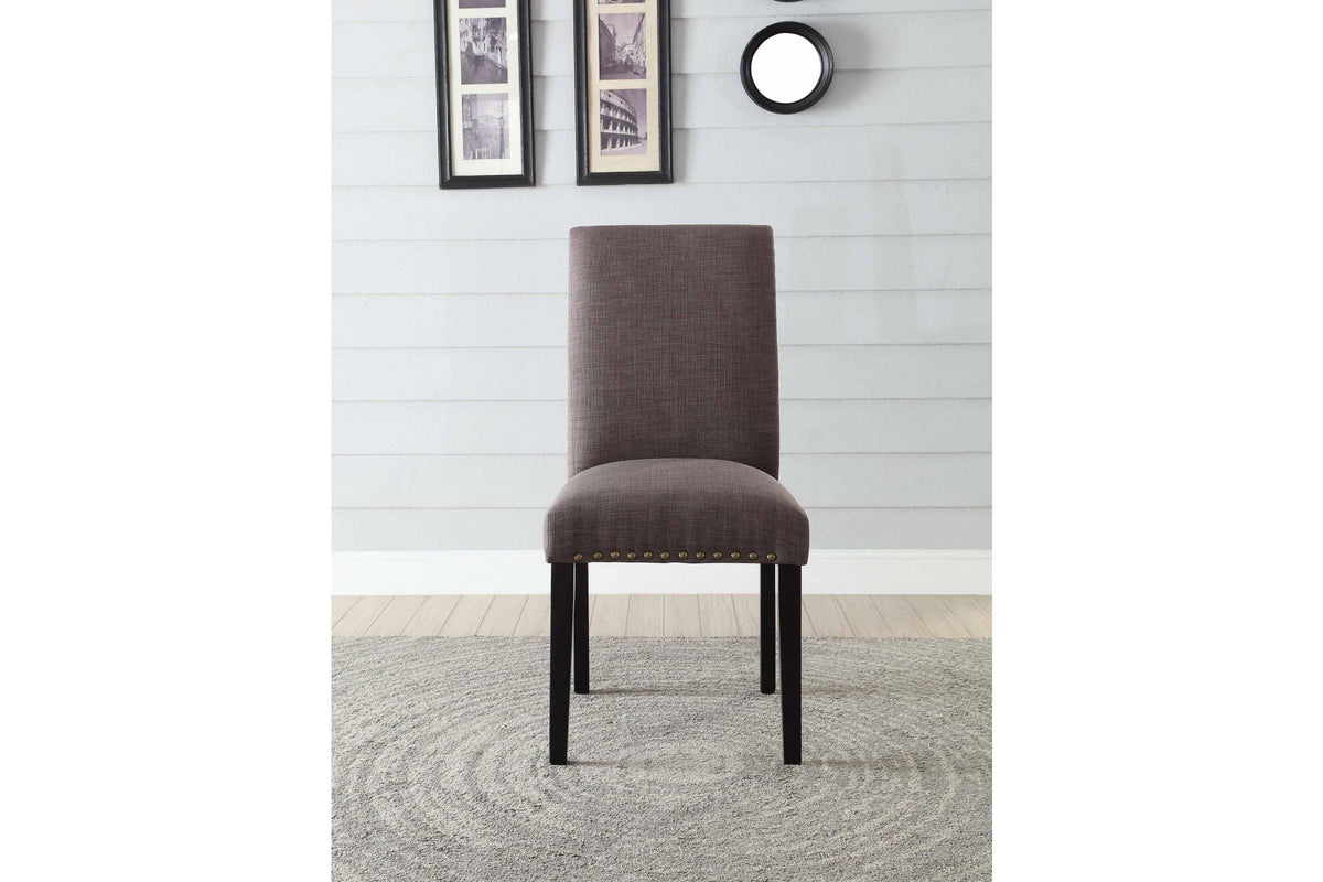 Stone Gray Linen Side Chair Set of 2 U937717