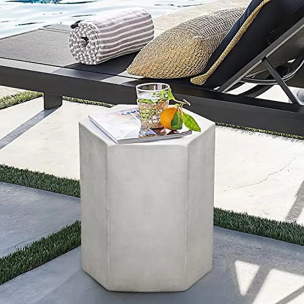 Light Grey Hexagon Concrete Accent Table M256