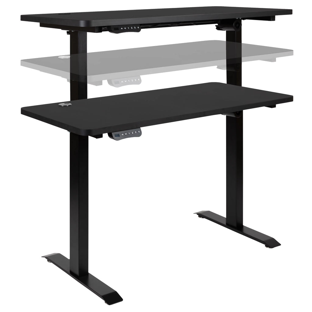 Electric Height Adjustable Standing Desk 48" Wide 24" Deep Black K828