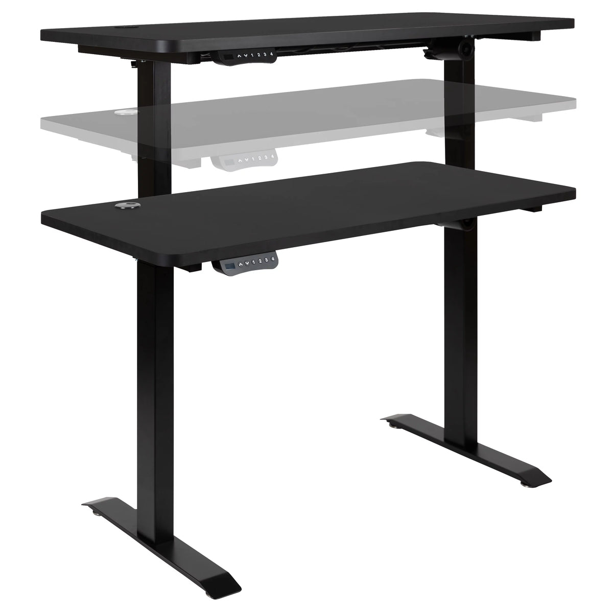 Electric Height Adjustable Standing Desk 48" Wide 24" Deep Black K828