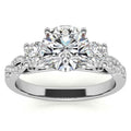 14k Gold Three Stone Diamond Engagement Ring F318240