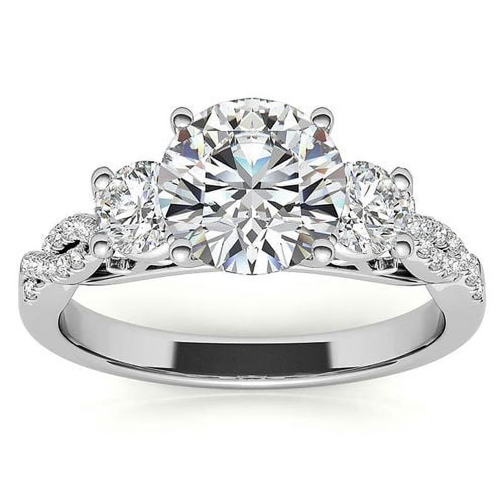 14k Gold Three Stone Diamond Engagement Ring F318240