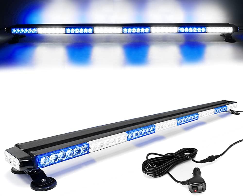 Amber Yellow 38" 78 LED Emergency Warning Strobe Light Bar with Magnetic Base V3855