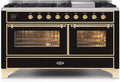 Glossy Black Dual Fuel Propane Gas Range Q7546