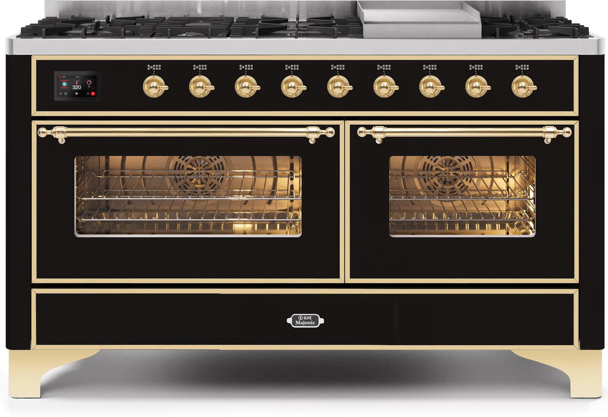 Glossy Black Dual Fuel Propane Gas Range Q7546
