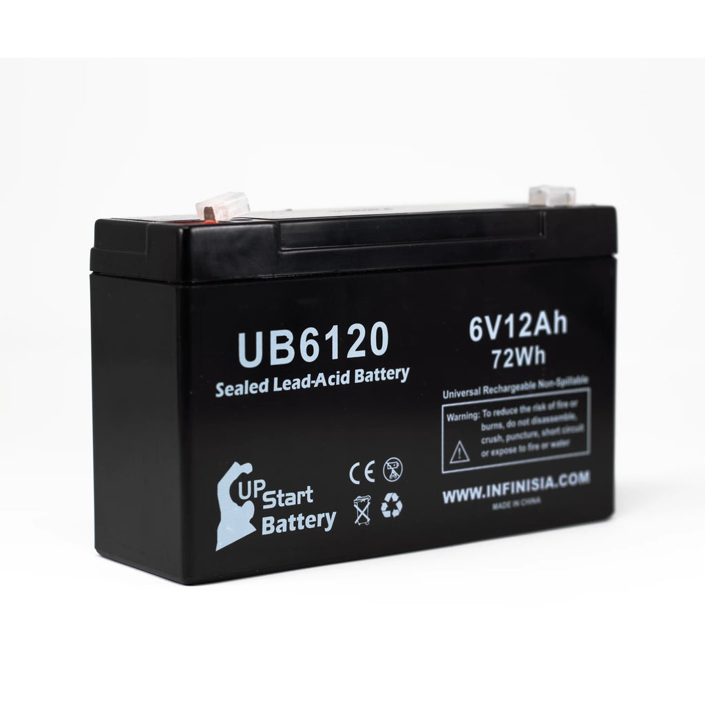 2x Pack 6V 12Ah Sealed Lead Acid Battery with F1 to F2 Terminal Adapters R233