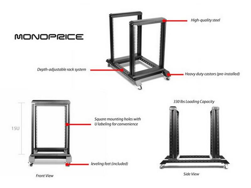 15u 4 Post Open Frame Rack T252932