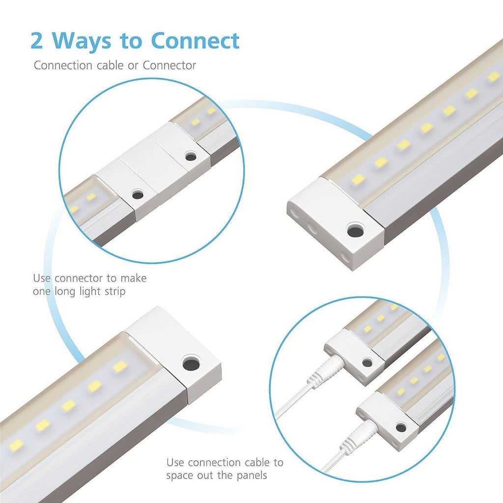 White Finish 3 Extra Long 20 inch Panels LED Dimmable Under Cabinet Lighting Kit O389086