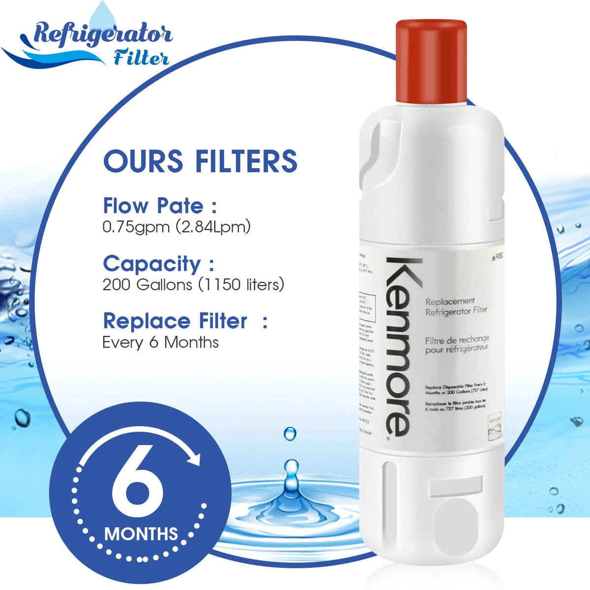 4 Pack Refrigerator Water Filter Y629302
