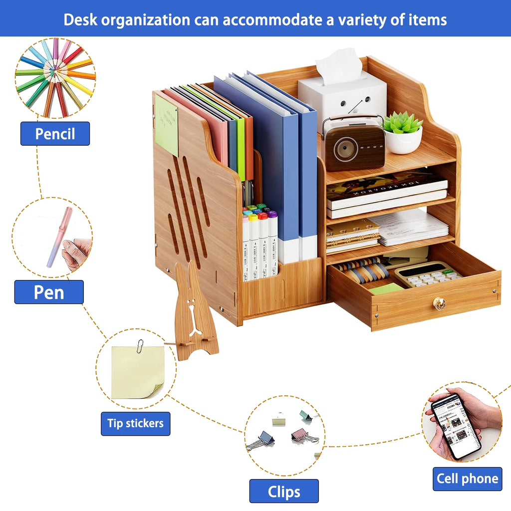 Wood Desk Organizer B5734