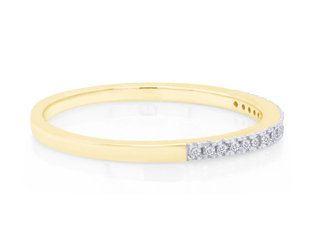 10K Solid Yellow Gold Diamond Half Eternity Ring U68689