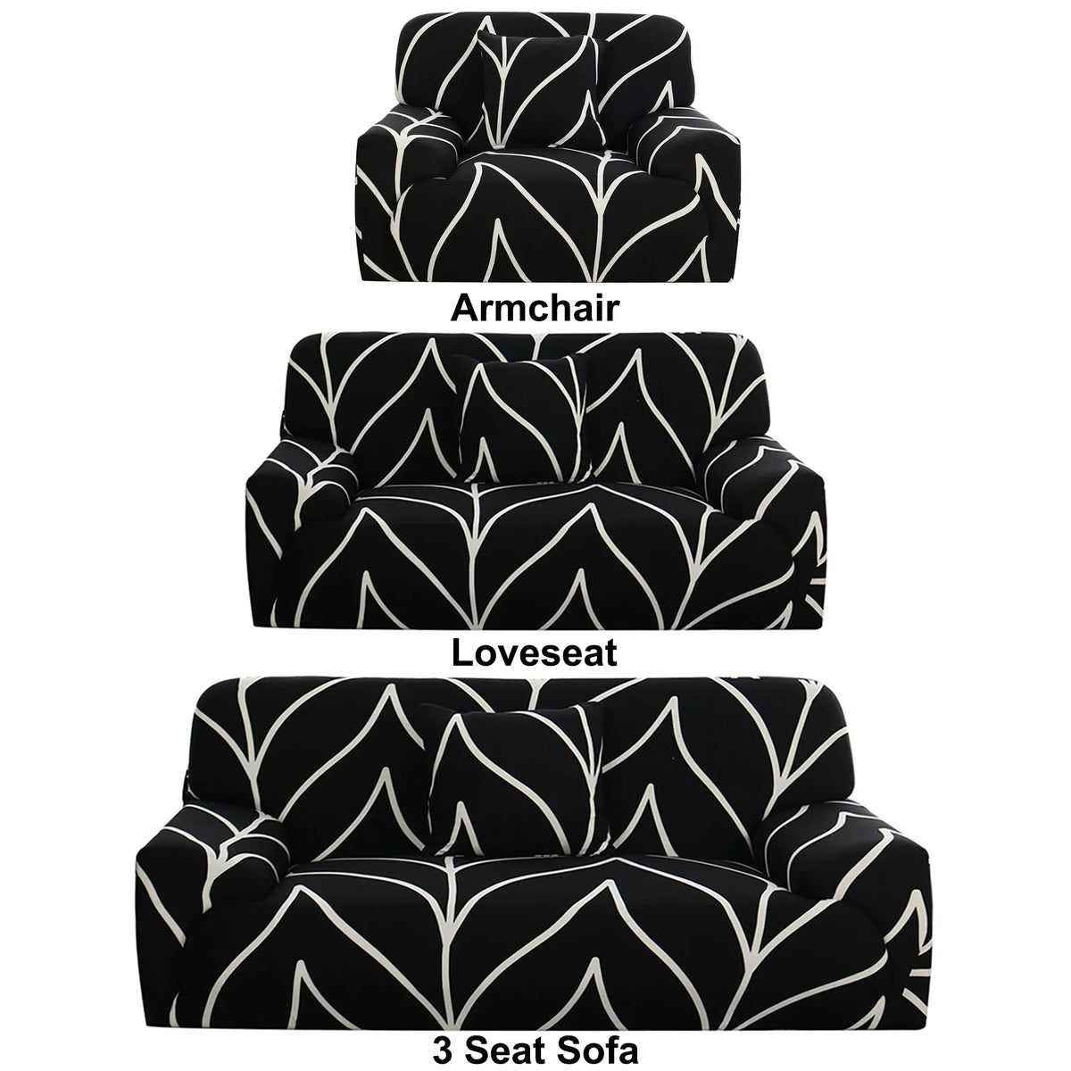 Gray Flower 3pcs Slipcover Set H99813