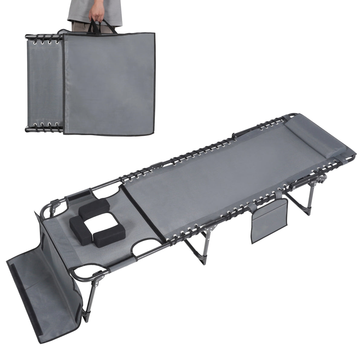 5-Position Adjustable Tanning Chair with Face & Arm Hole A147374