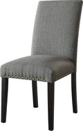 Stone Gray Linen Side Chair Set of 2 U937717