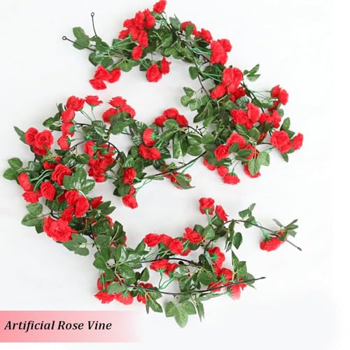 White 10PCS Artificial Rose Garland 7.5Ft B2738
