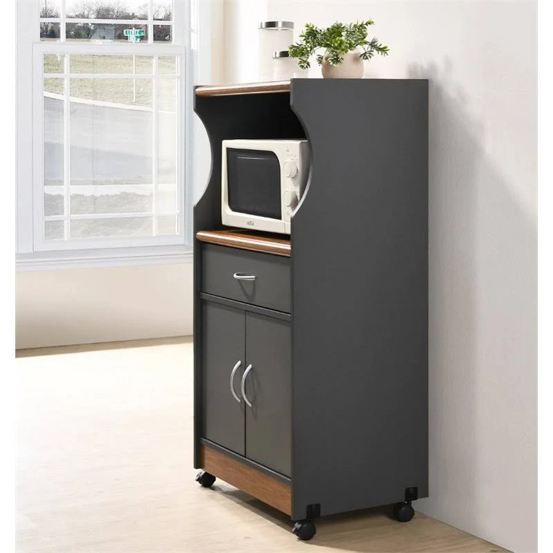 Gray Oak Microwave Kitchen Cart M306644
