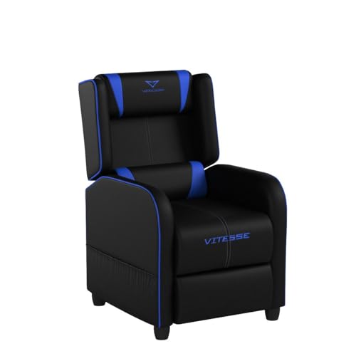 Blue PU Leather Gaming Recliner Chair E573