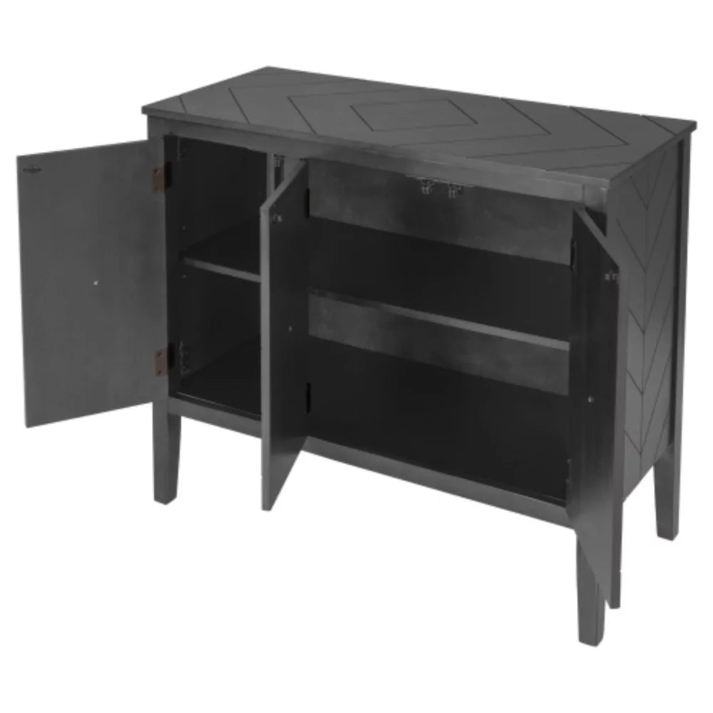 Antique Gray Wooden Accent Storage Cabinet with Adjustable Shelf Q76040