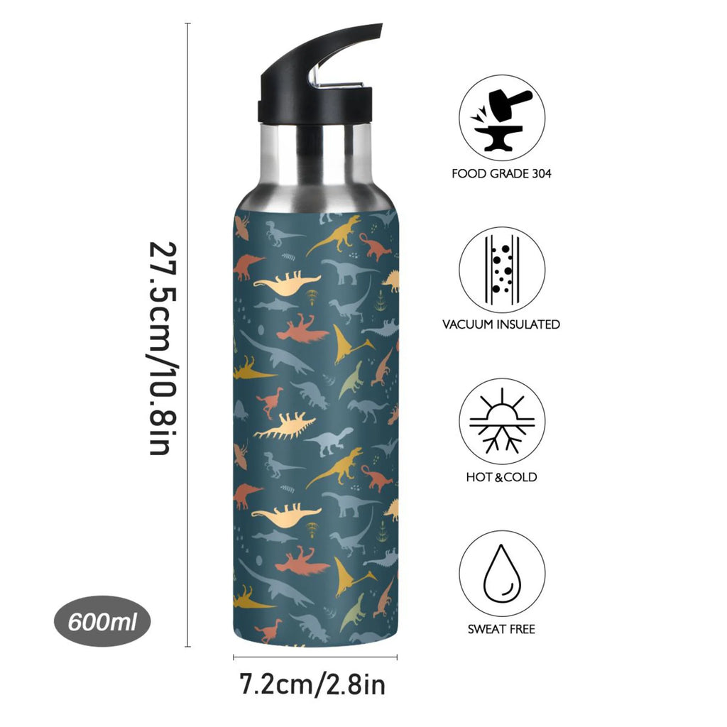 20 OZ Stainless Steel Water Bottle with Straw Lid Q822227