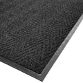 Chevron Rib Herringbone Charcoal Scraper Mat Roll P52788