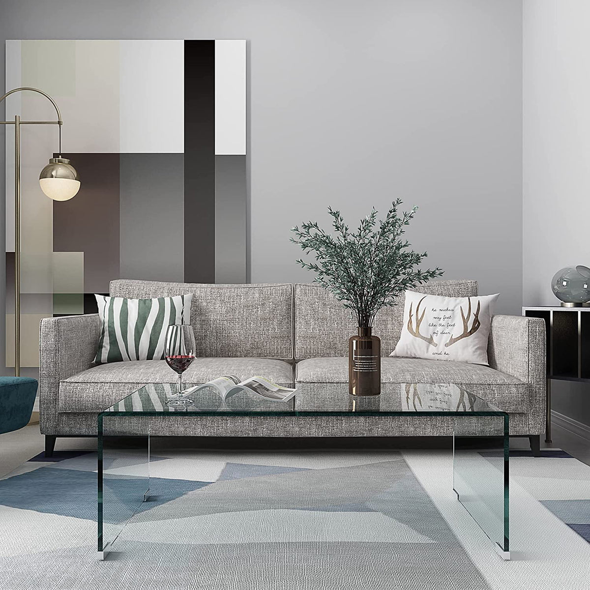 Clear Glass Coffee Table 39.37" x 19.5" S74596
