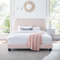Pink Channel Tufted Performance Velvet King Platform Bed A97685