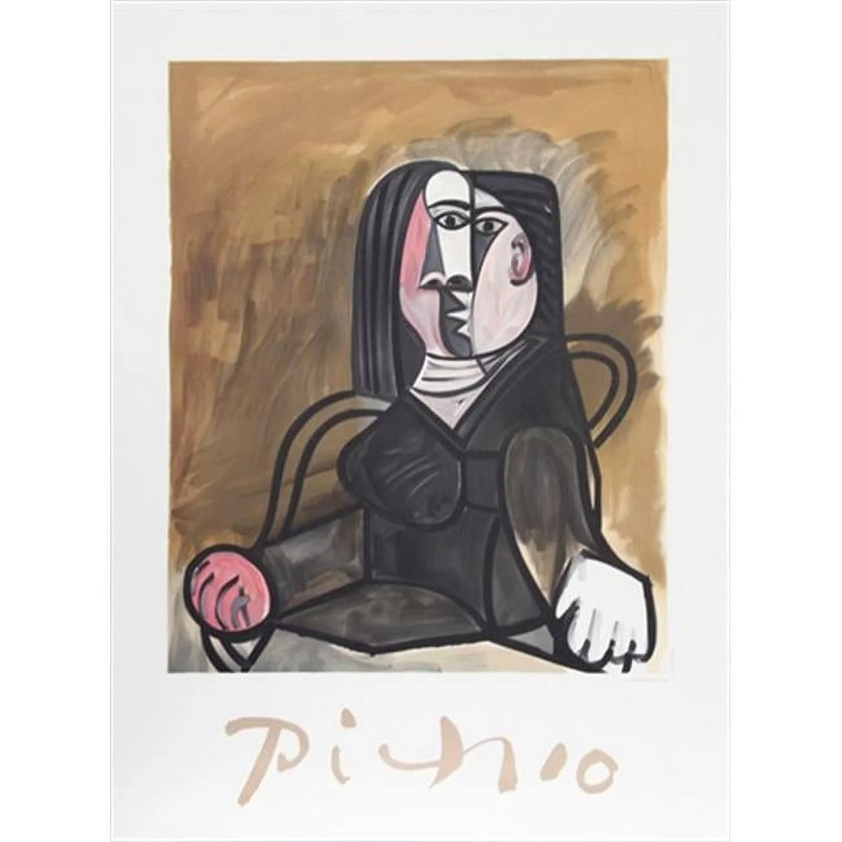Brown Black Pink Art Print E327873