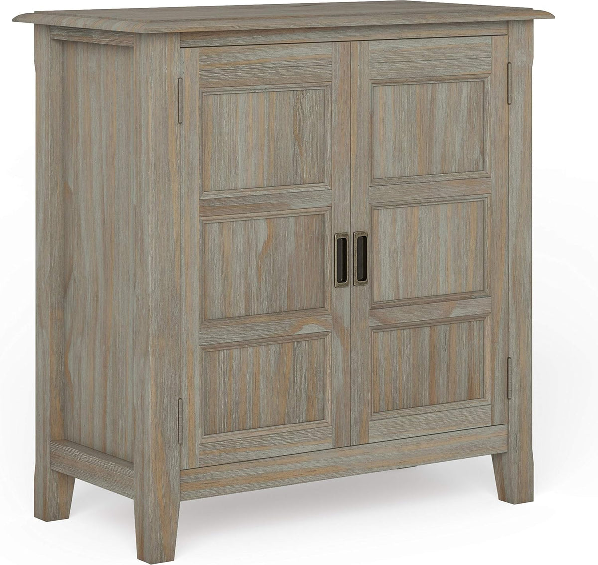 Solid Wood Low Storage Cabinet in Mahogany Brown, 2 Doors, 2 Adjustable Shelves W87617