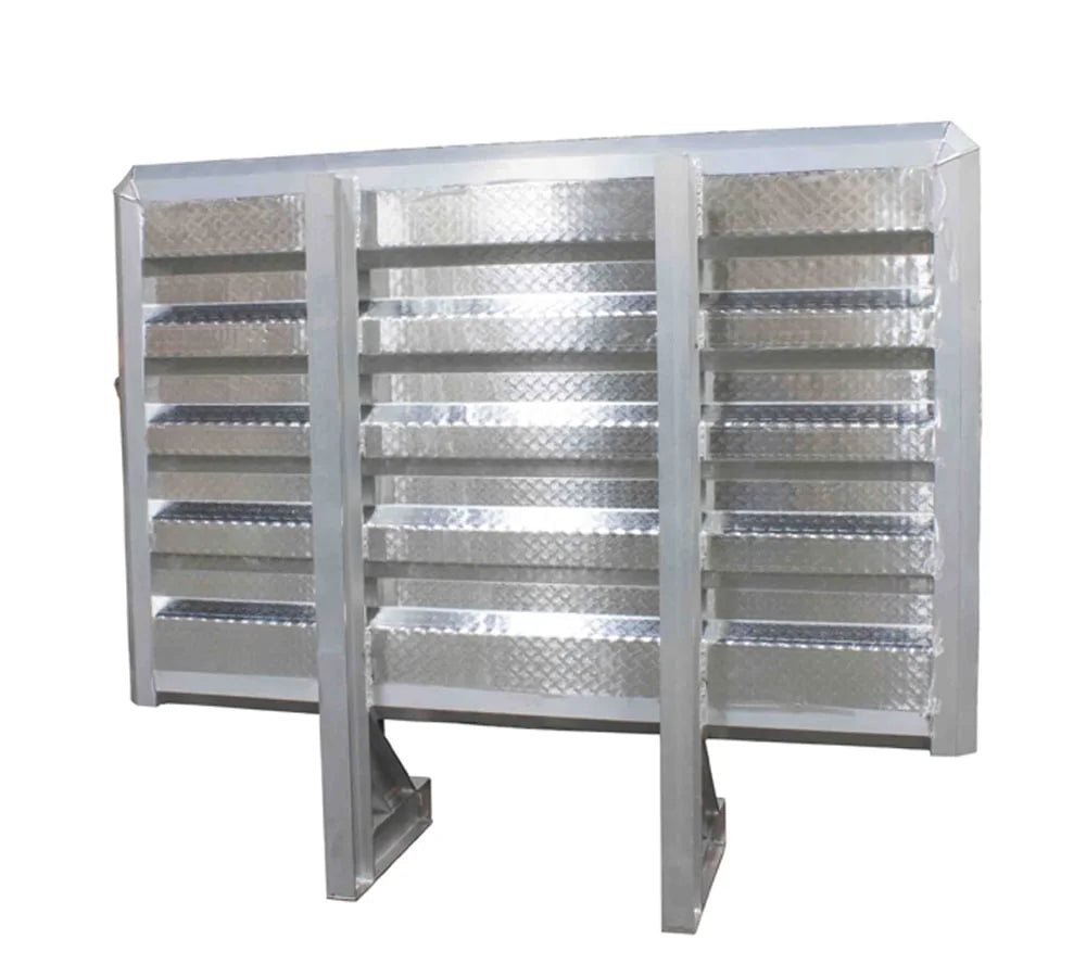 68" x 80" x 14" Aluminum Flatbed Trailer Cab Rack with 3 Mirror Finish Doors K4106