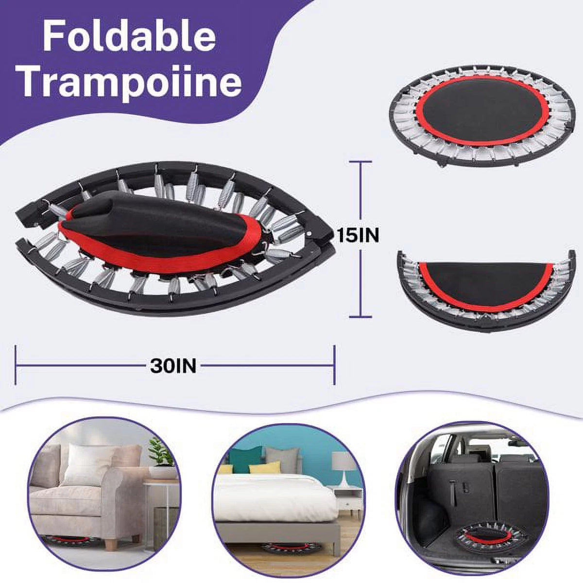 40 Foldable Mini Trampoline 330 lb Weight G25045