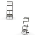 Vintage Gray Oak Wood Bookshelf Set of 2 Y35234