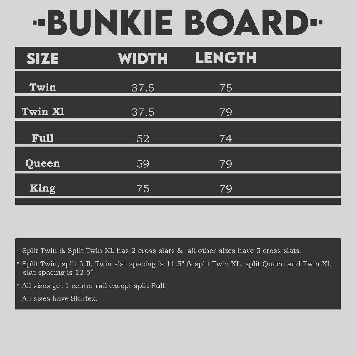 1.5 Split Wood Bunkie Board V7038