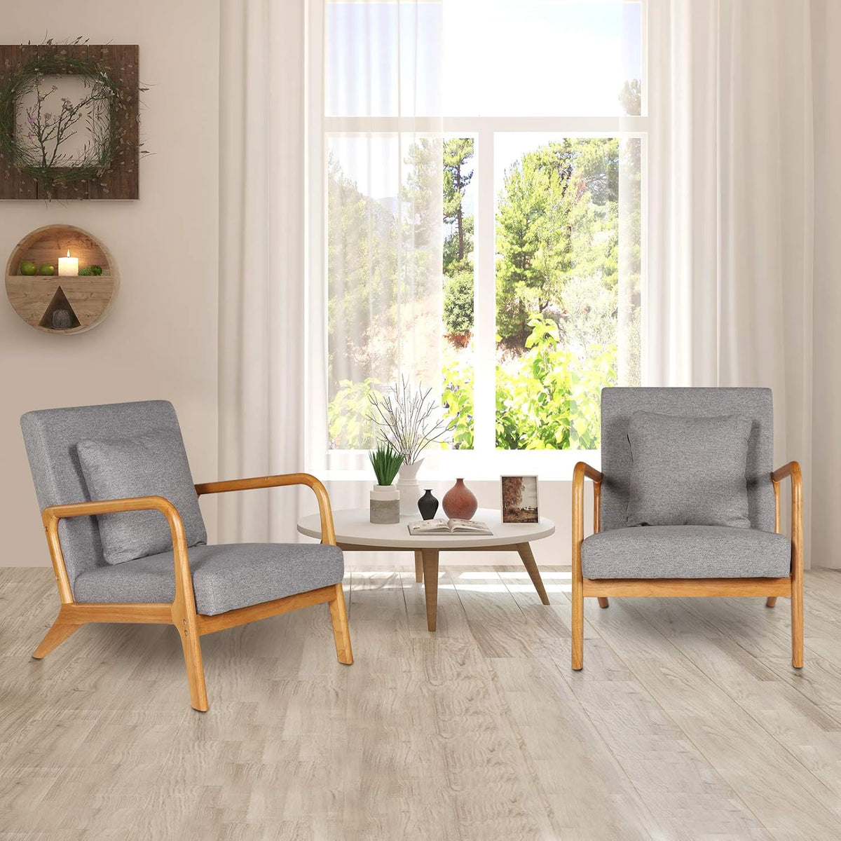 Blue Fabric Accent Chair W1701