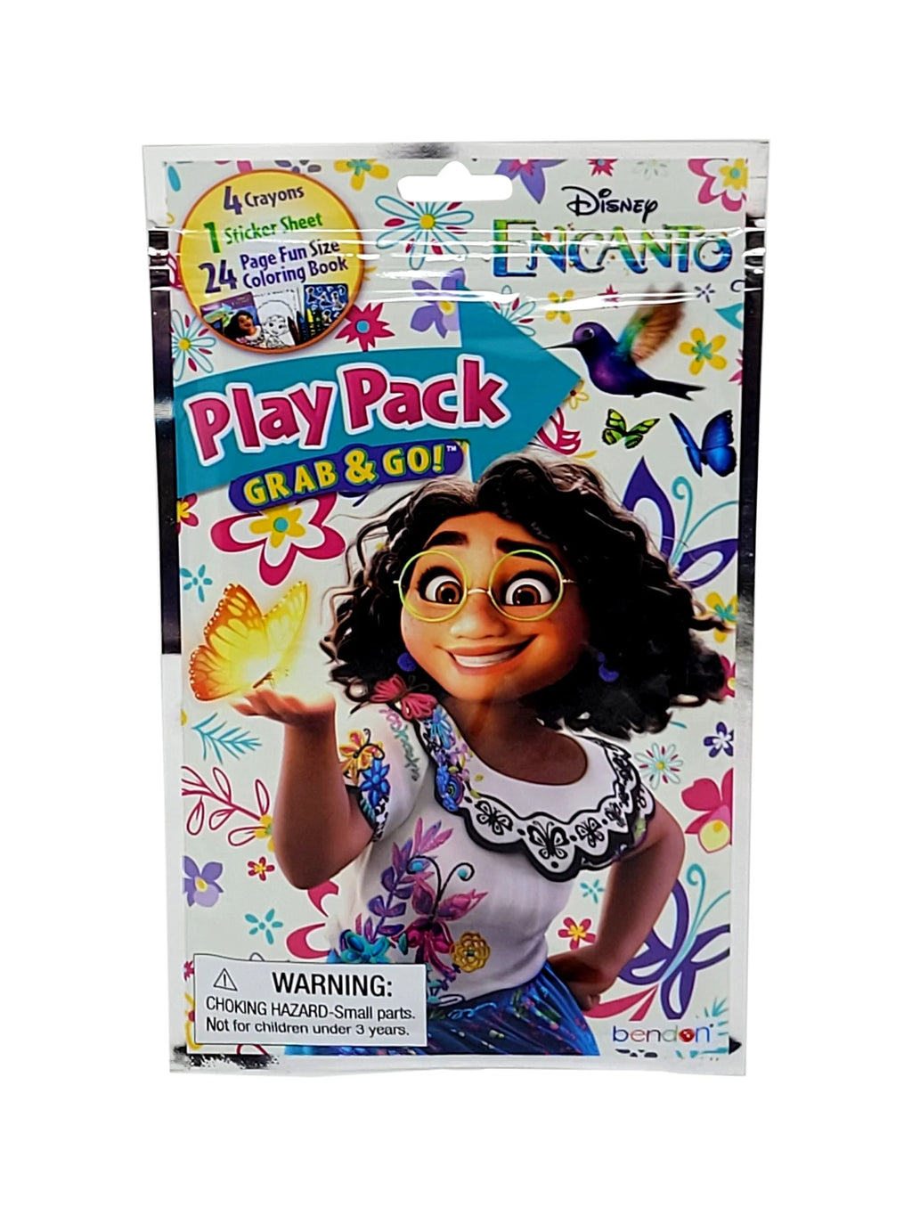 12" Purple Tote Bag with Disney Play Pack Stickers Crayons Set S889172