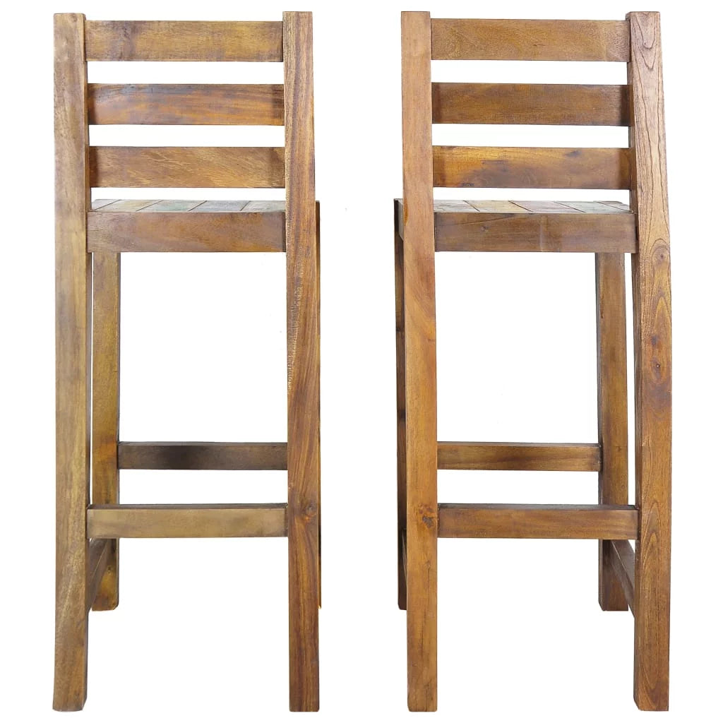 Solid Reclaimed Wood Bar Stools 2 pcs W95428