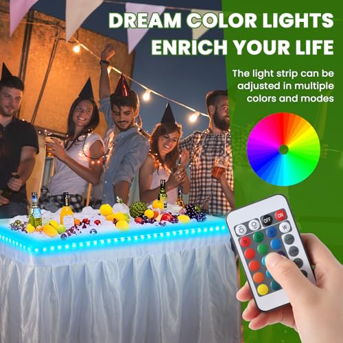 4 ft LED Folding Cooler Table with Skirt P949