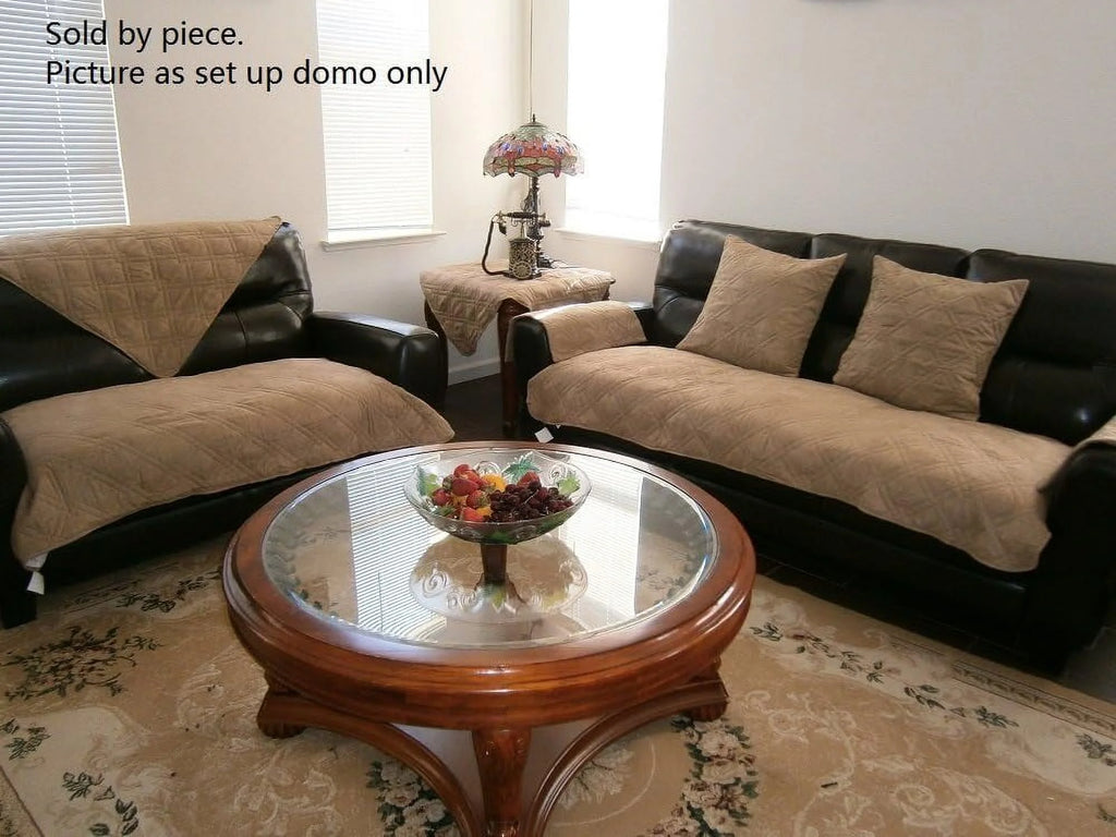 Peat 35X70 Micro Suede Quilted Sectional Sofa Protector V3919
