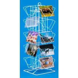 20 Pocket White Countertop Postcard Rack O9863