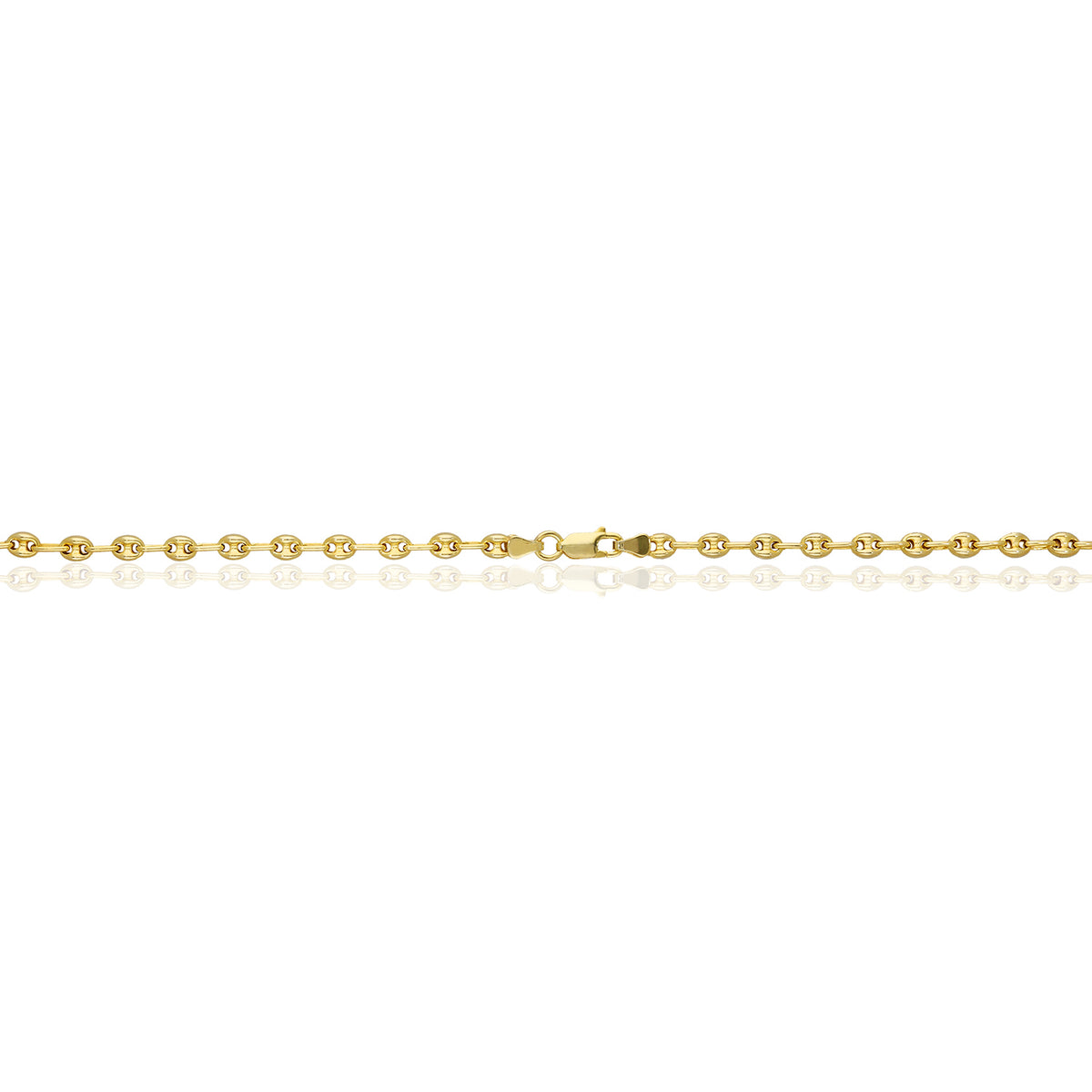 18K Yellow Gold Over Silver Puffed Anchor Chain Necklace 16"-24" X744960