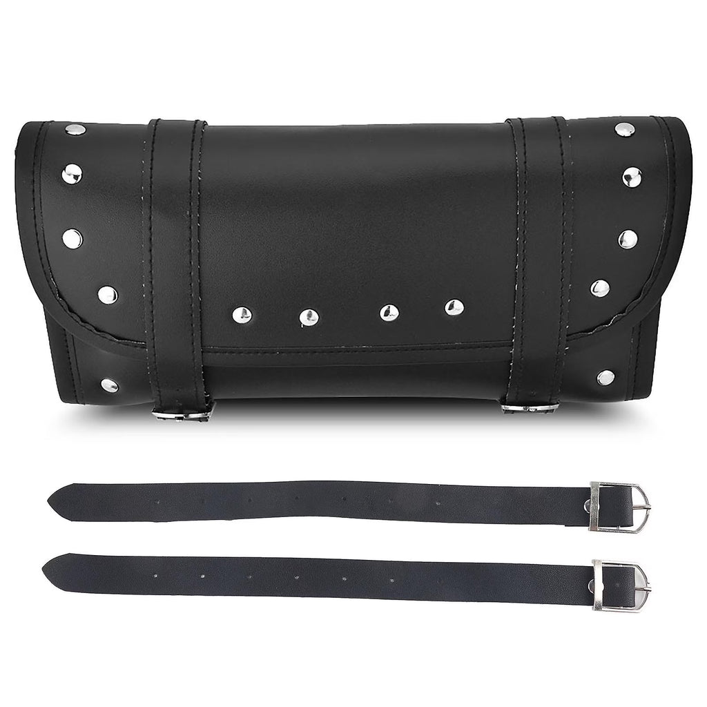 Black Pu Leather Motorcycle Tool Bag Saddlebag G70603