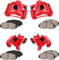 Red Powder Coated Brake Calipers with Ceramic Brake Pads Kit L958