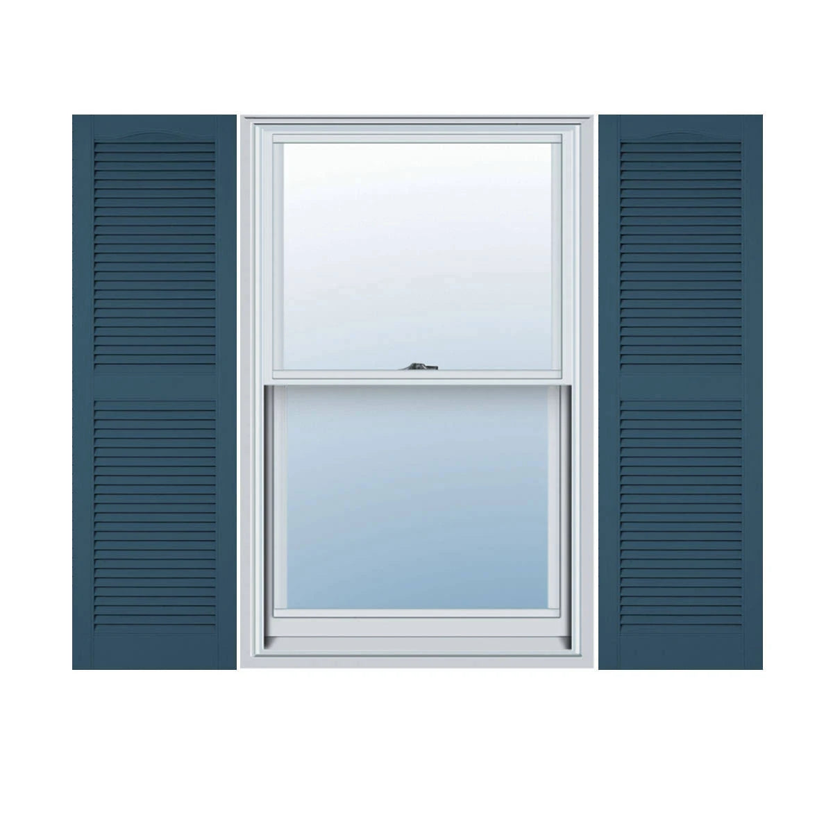 Classic Blue Vinyl Open Louver Shutters S157307